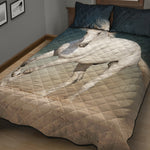 White Stallion Horse Print Quilt Bed Set