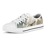 White Stallion Horse Print White Low Top Shoes