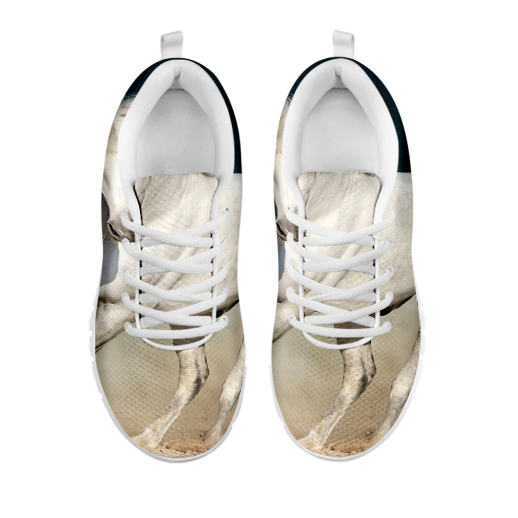 White Stallion Horse Print White Sneakers