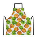 White Summer Pineapple Pattern Print Apron