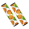 White Summer Pineapple Pattern Print Car Seat Belt Covers