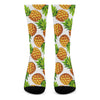 White Summer Pineapple Pattern Print Crew Socks