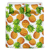 White Summer Pineapple Pattern Print Duvet Cover Bedding Set