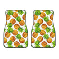 White Summer Pineapple Pattern Print Front Car Floor Mats