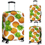 White Summer Pineapple Pattern Print Luggage Cover GearFrost