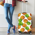 White Summer Pineapple Pattern Print Luggage Cover