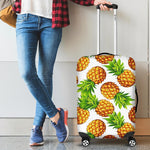 White Summer Pineapple Pattern Print Luggage Cover GearFrost