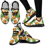 White Summer Pineapple Pattern Print Mesh Knit Shoes GearFrost