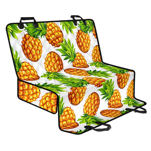 White Summer Pineapple Pattern Print Pet Car Back Seat Cover