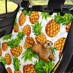 White Summer Pineapple Pattern Print Pet Car Back Seat Cover