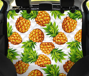 White Summer Pineapple Pattern Print Pet Car Back Seat Cover