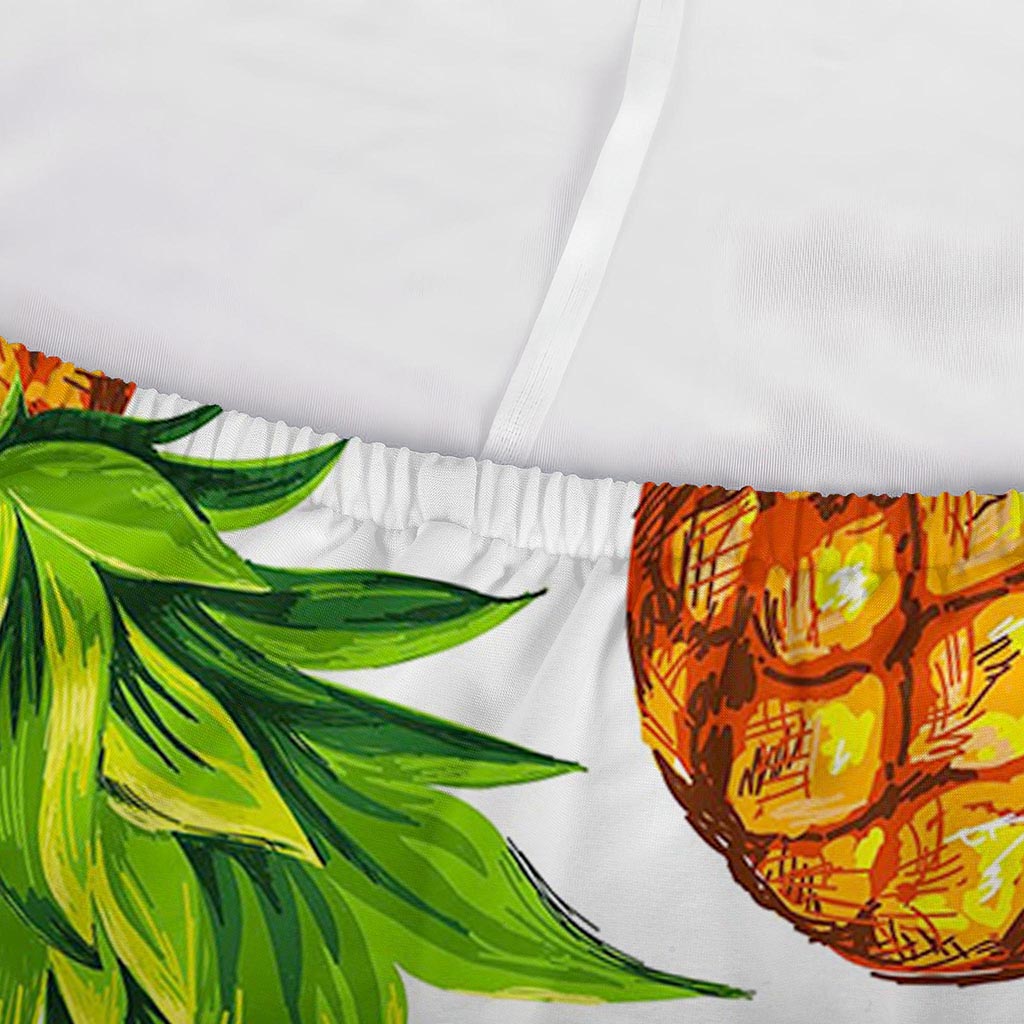 White Summer Pineapple Pattern Print Sofa Cover
