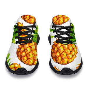 White Summer Pineapple Pattern Print Sport Shoes GearFrost