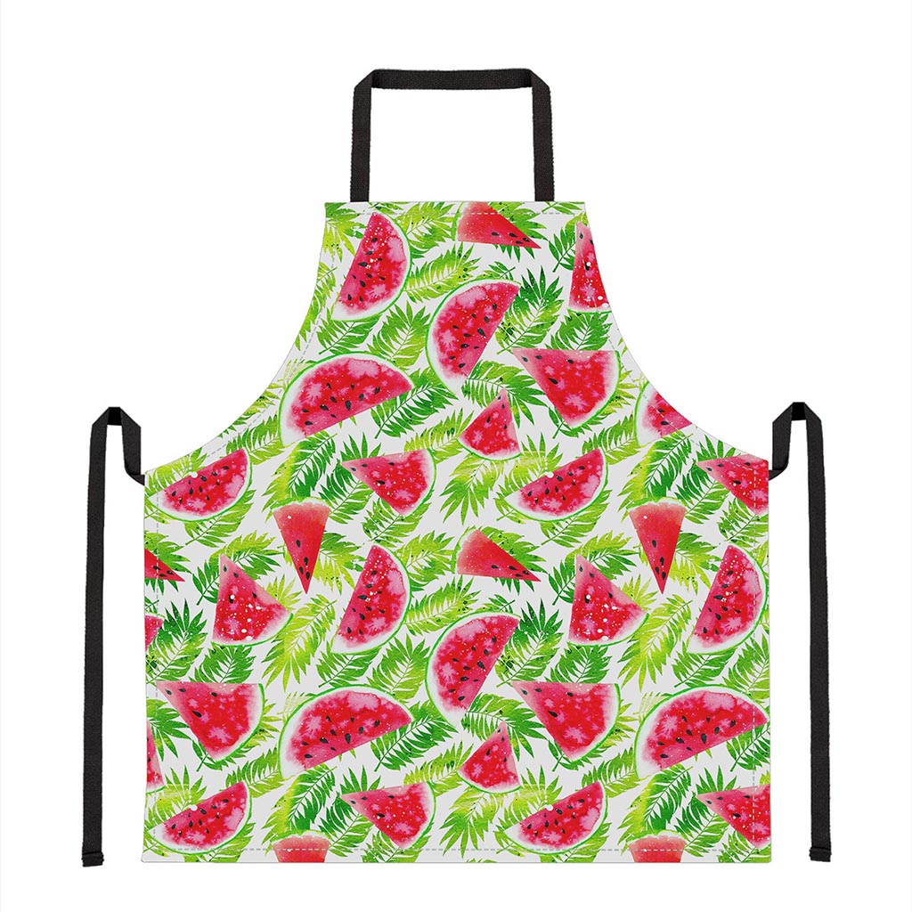 White Summer Watermelon Pattern Print Apron