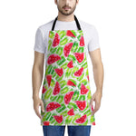 White Summer Watermelon Pattern Print Apron