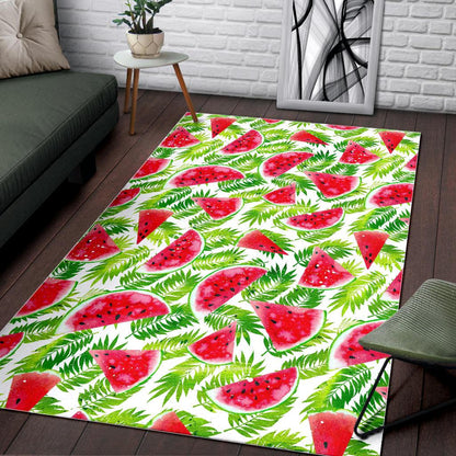 White Summer Watermelon Pattern Print Area Rug GearFrost