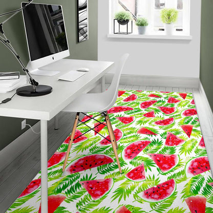 White Summer Watermelon Pattern Print Area Rug GearFrost