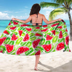White Summer Watermelon Pattern Print Beach Sarong Wrap