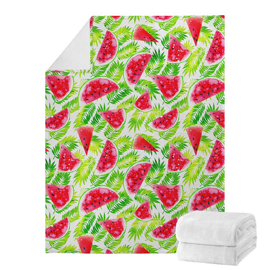 White Summer Watermelon Pattern Print Blanket