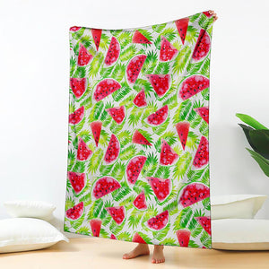 White Summer Watermelon Pattern Print Blanket