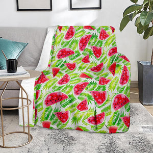 White Summer Watermelon Pattern Print Blanket