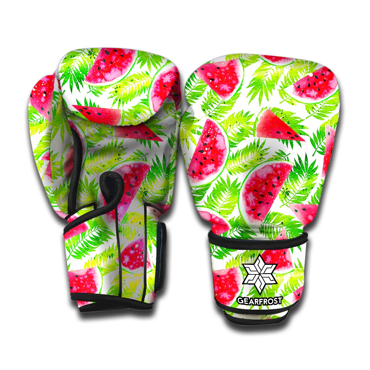 White Summer Watermelon Pattern Print Boxing Gloves