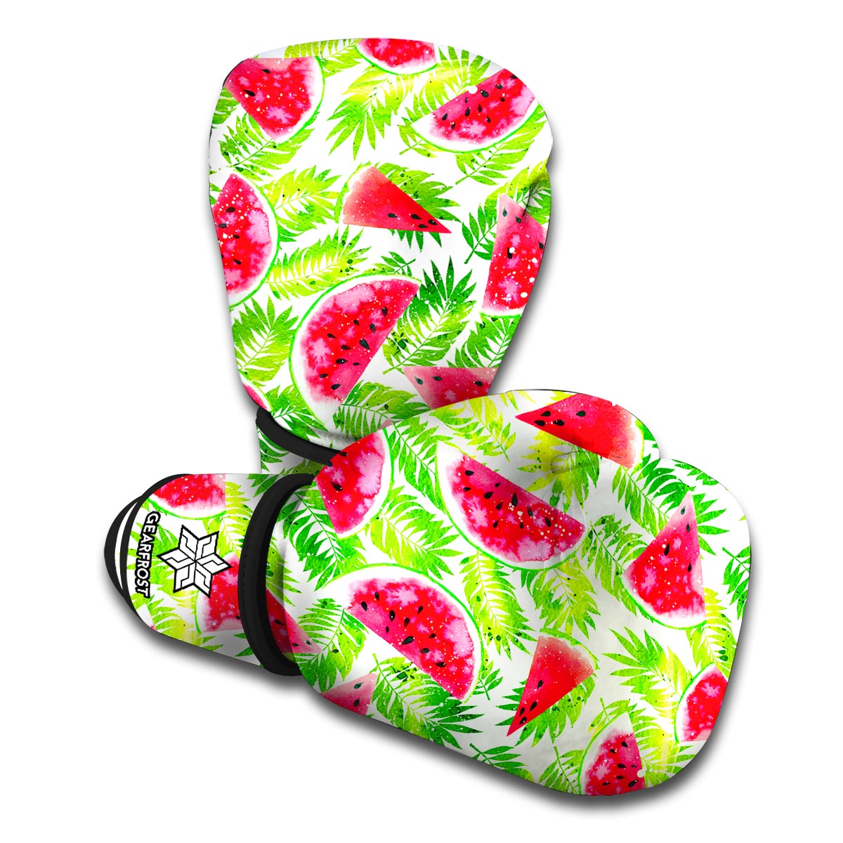 White Summer Watermelon Pattern Print Boxing Gloves