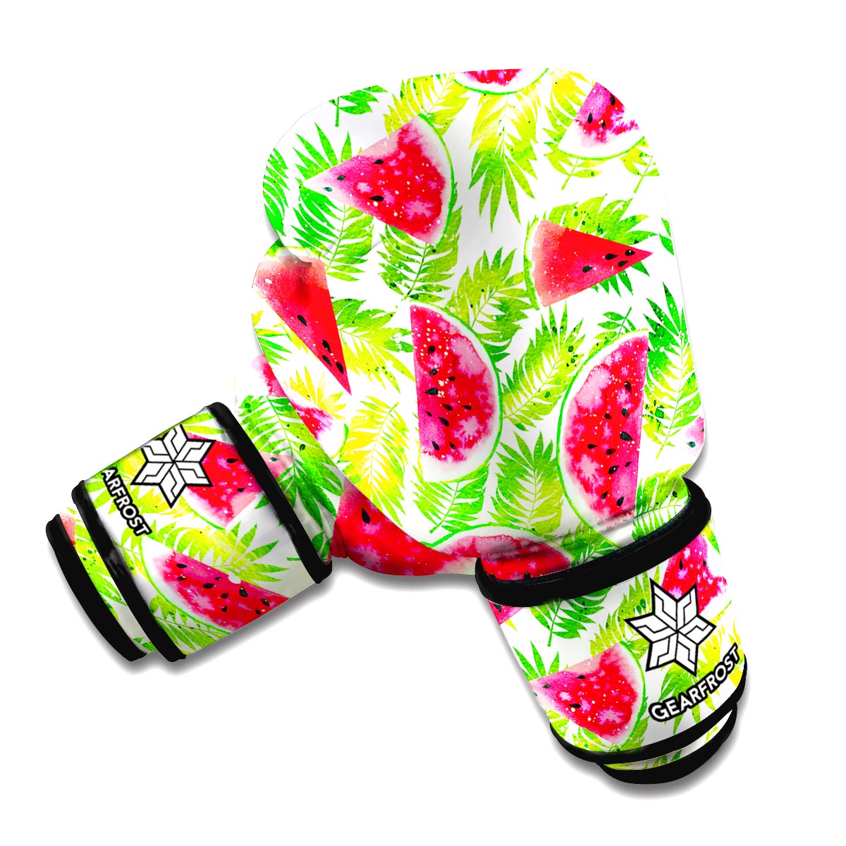 White Summer Watermelon Pattern Print Boxing Gloves