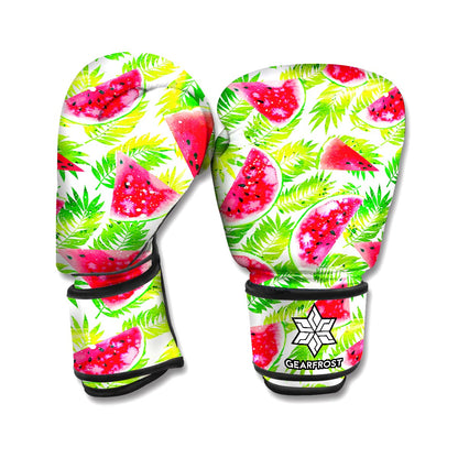 White Summer Watermelon Pattern Print Boxing Gloves