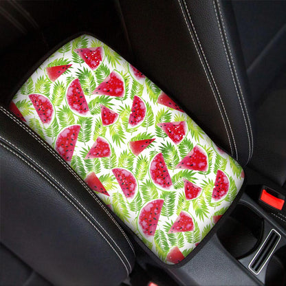 White Summer Watermelon Pattern Print Car Center Console Cover