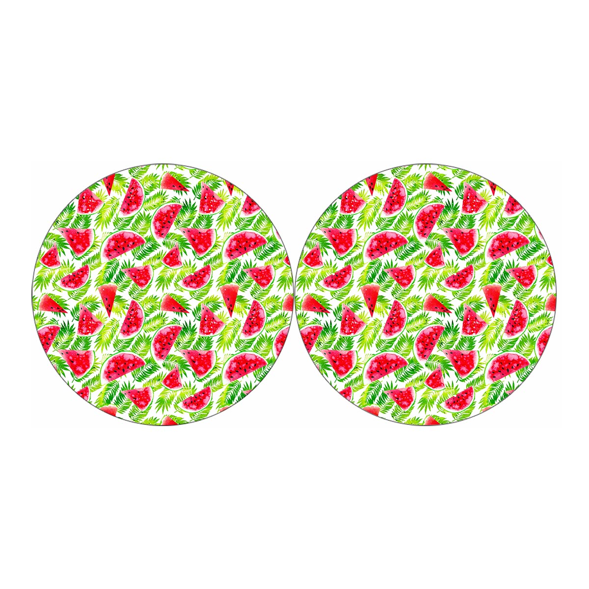 White Summer Watermelon Pattern Print Car Coasters