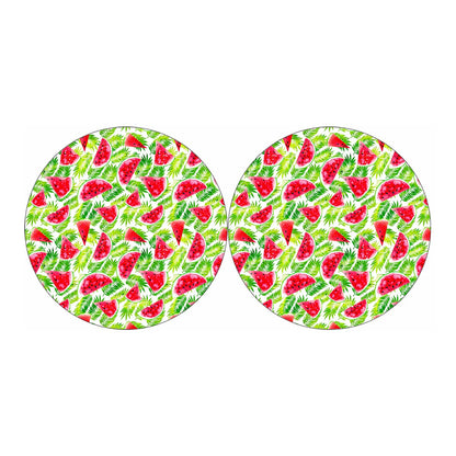 White Summer Watermelon Pattern Print Car Coasters
