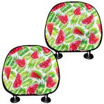 White Summer Watermelon Pattern Print Car Headrest Covers