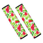White Summer Watermelon Pattern Print Car Seat Belt Covers