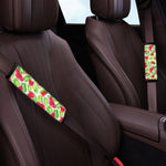 White Summer Watermelon Pattern Print Car Seat Belt Covers