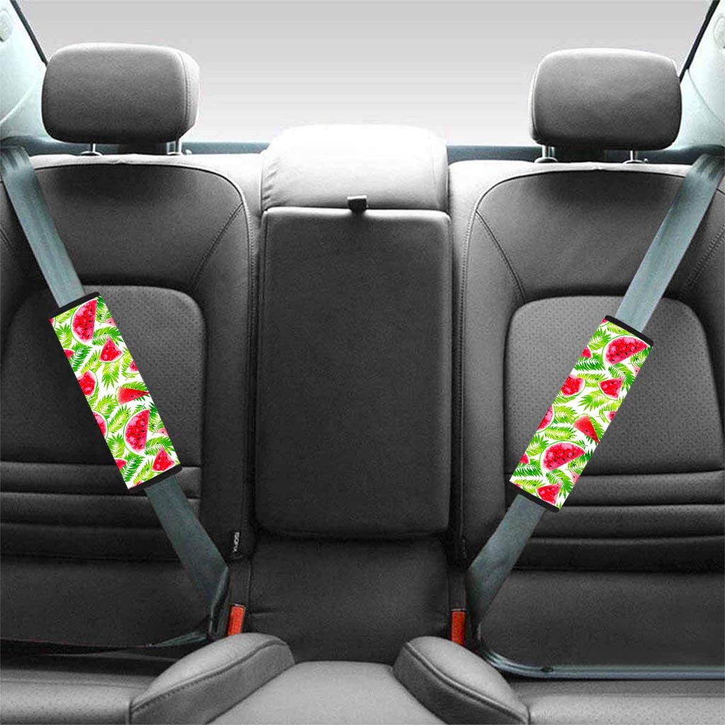 White Summer Watermelon Pattern Print Car Seat Belt Covers