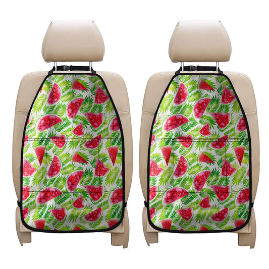 White Summer Watermelon Pattern Print Car Seat Organizers