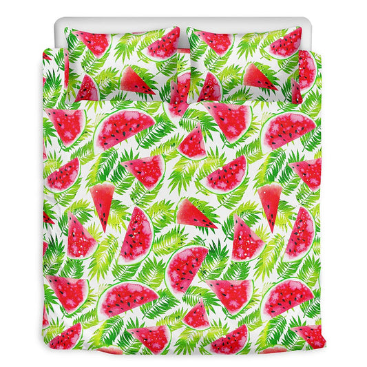 White Summer Watermelon Pattern Print Duvet Cover Bedding Set