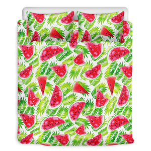 White Summer Watermelon Pattern Print Duvet Cover Bedding Set