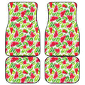 White Summer Watermelon Pattern Print Front and Back Car Floor Mats