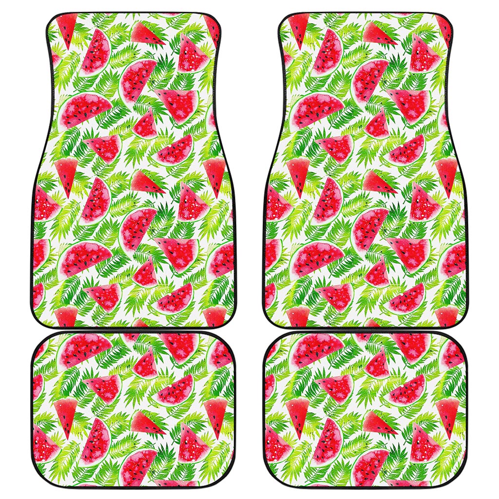 White Summer Watermelon Pattern Print Front and Back Car Floor Mats