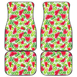 White Summer Watermelon Pattern Print Front and Back Car Floor Mats