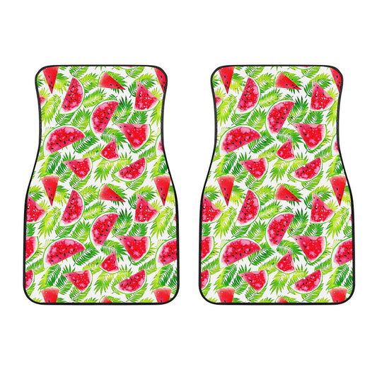 White Summer Watermelon Pattern Print Front Car Floor Mats