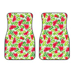 White Summer Watermelon Pattern Print Front Car Floor Mats