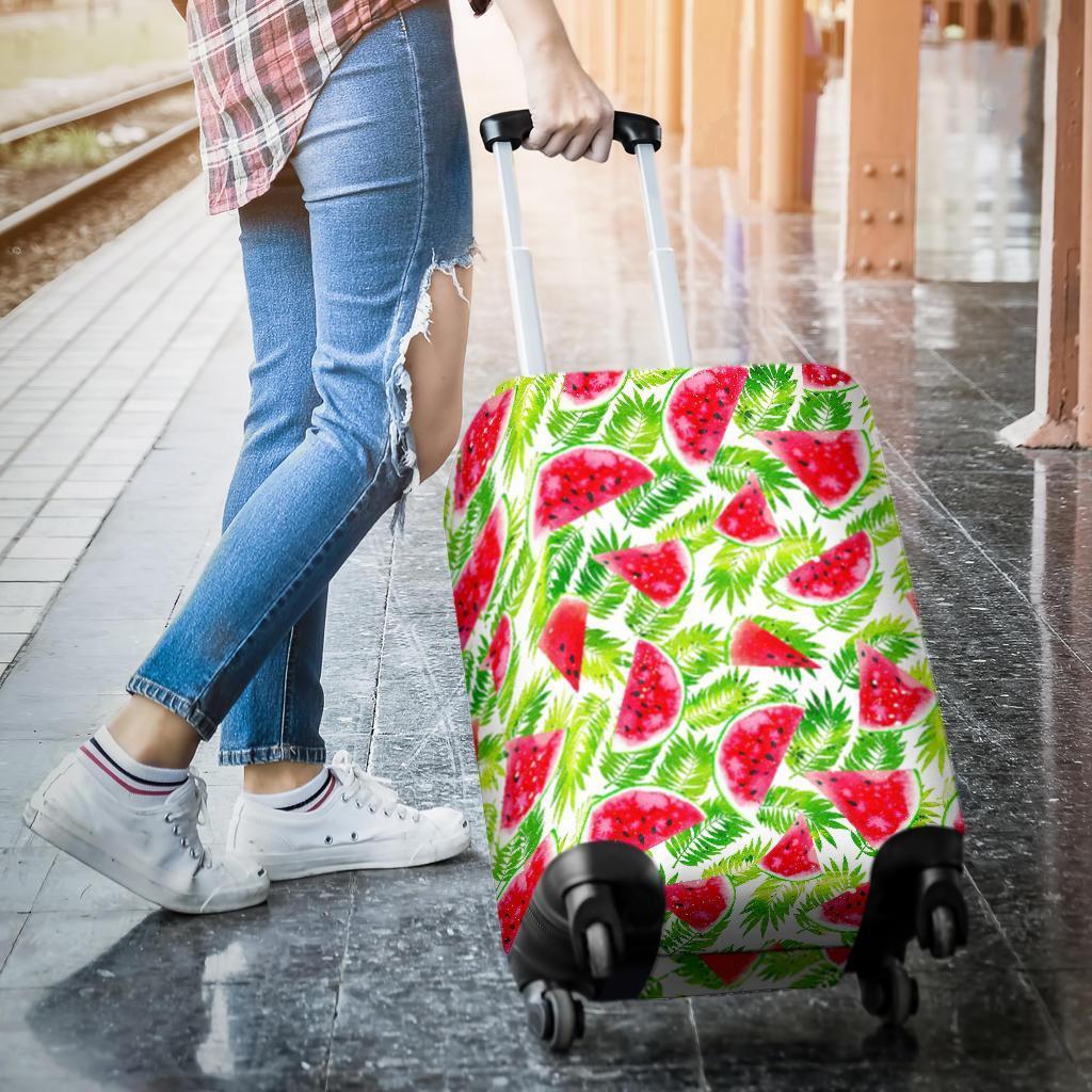 White Summer Watermelon Pattern Print Luggage Cover GearFrost