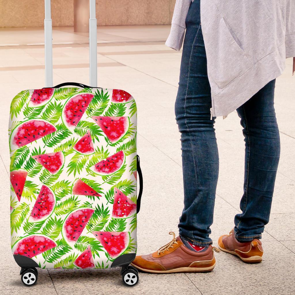 White Summer Watermelon Pattern Print Luggage Cover GearFrost