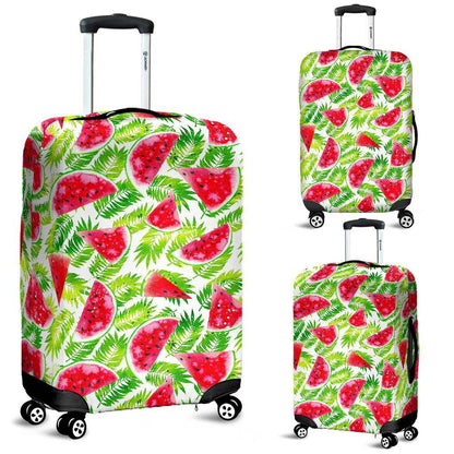 White Summer Watermelon Pattern Print Luggage Cover GearFrost