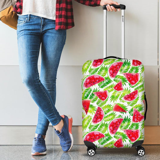 White Summer Watermelon Pattern Print Luggage Cover GearFrost