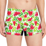 White Summer Watermelon Pattern Print Men's Boxer Briefs