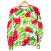 White Summer Watermelon Pattern Print Men's Crewneck Sweatshirt GearFrost